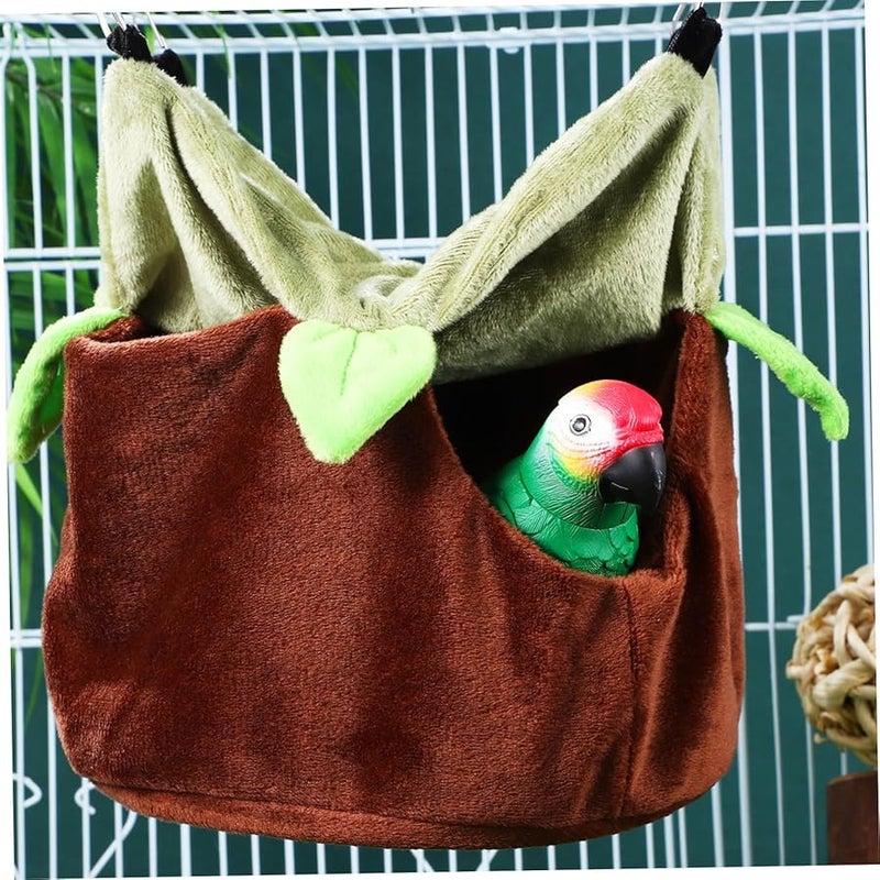 عصفور القهوة الملون أرجوحة سرير معلق دافئ للببغاوات والكوكاتيل عش شتوي - Image 4